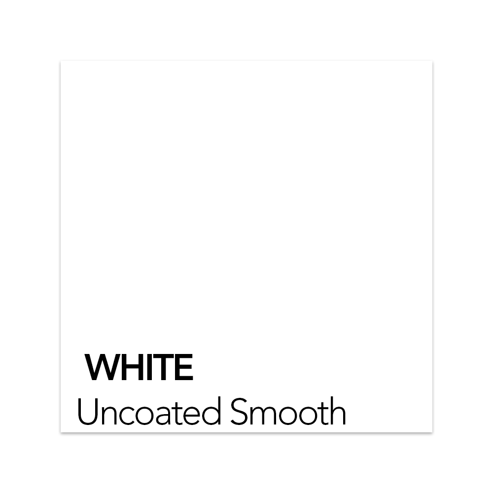A plain white square with text at the bottom reading 'White Uncoated Smooth' in black font. 10537942